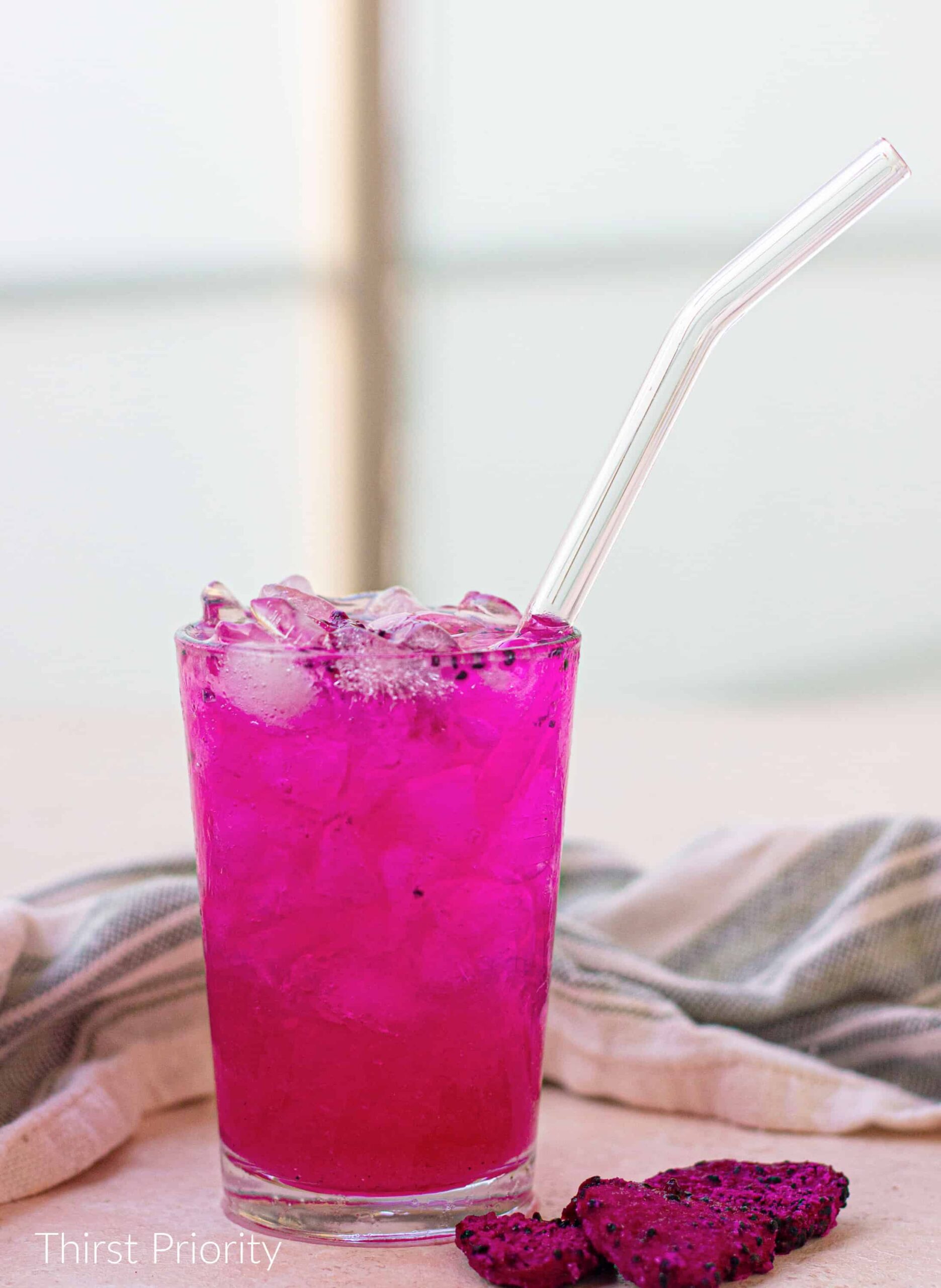 vibrant pink tropical drink 