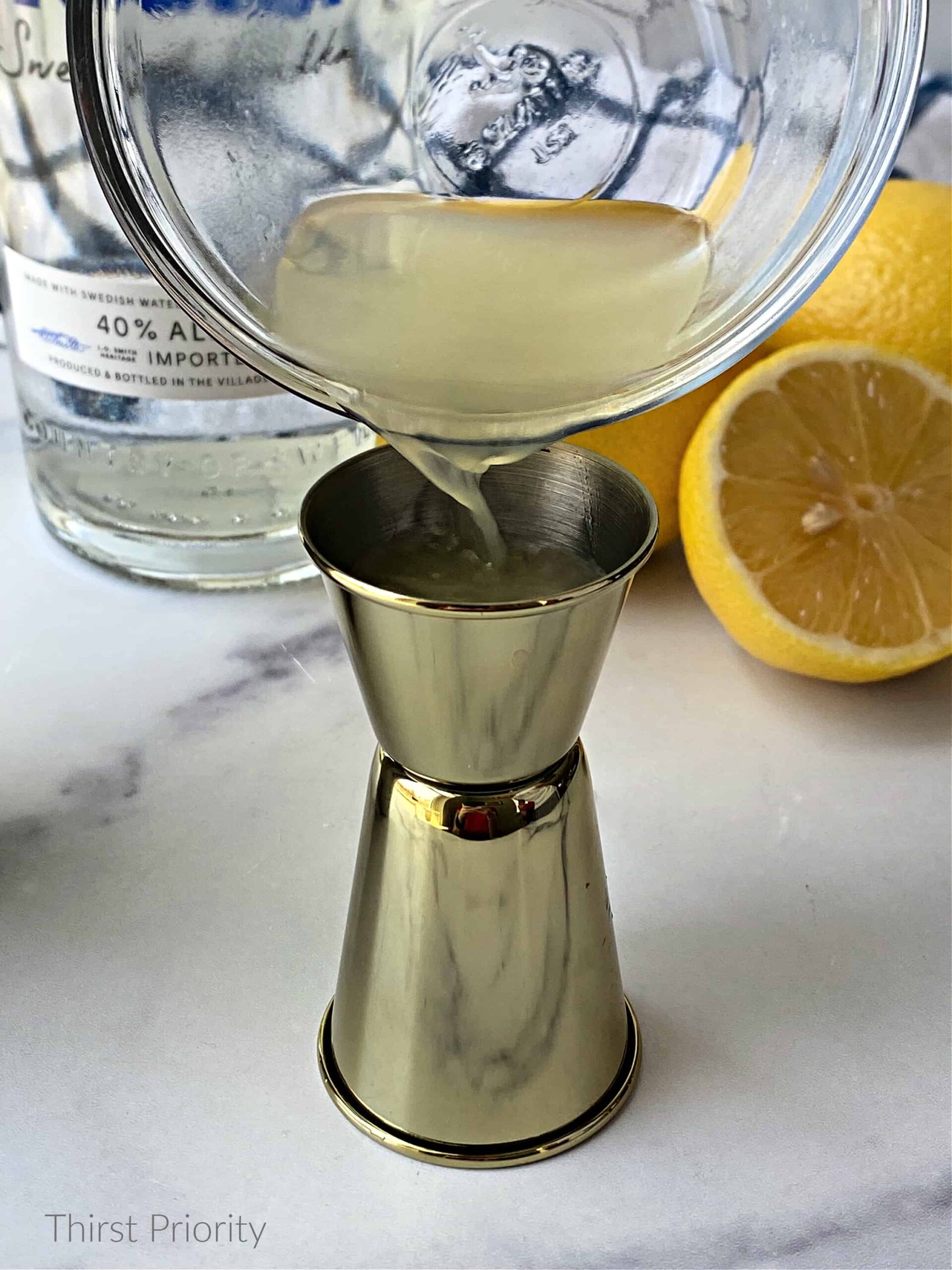 vodka drink with fresh lemon juice
