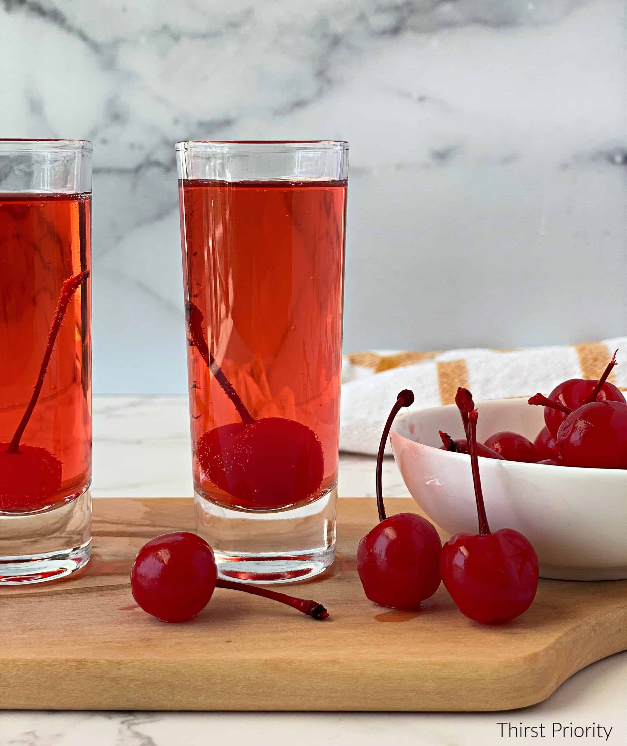 Cherry Bomb Shot Recipe with cherries 