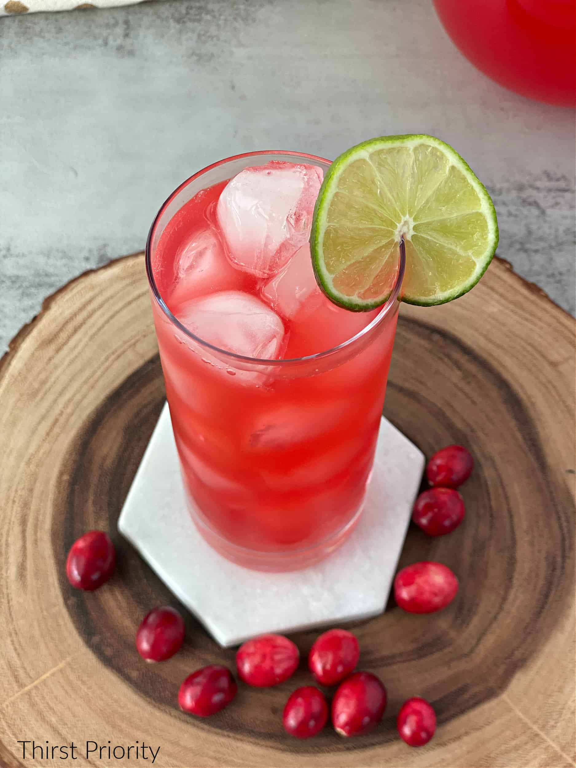 how to make a Cranberry Lime Refresher mocktail